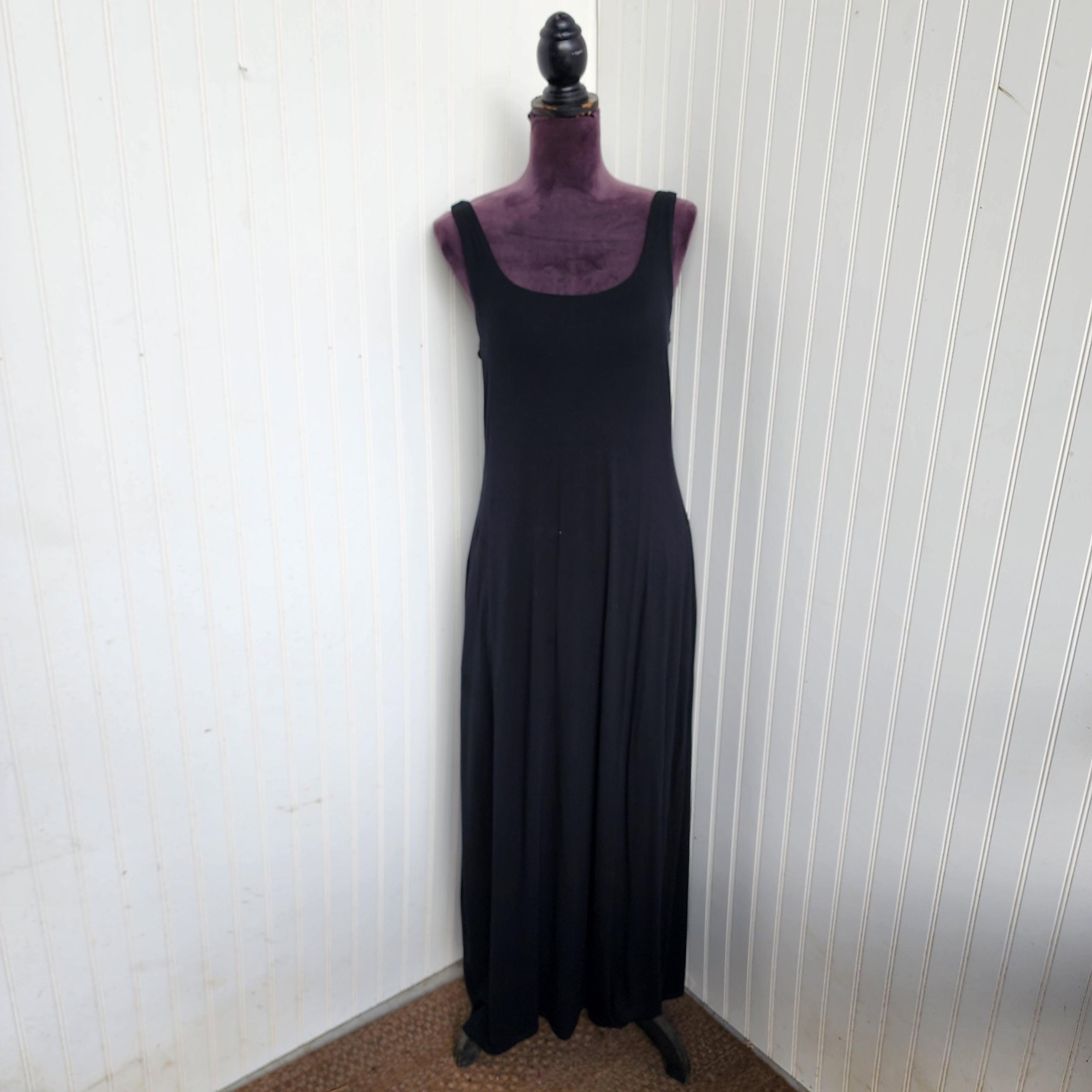 Soma Wknd Sleveless Scoop Neck Maxi Bra Dress Stretch Black Womens Sz S

D12