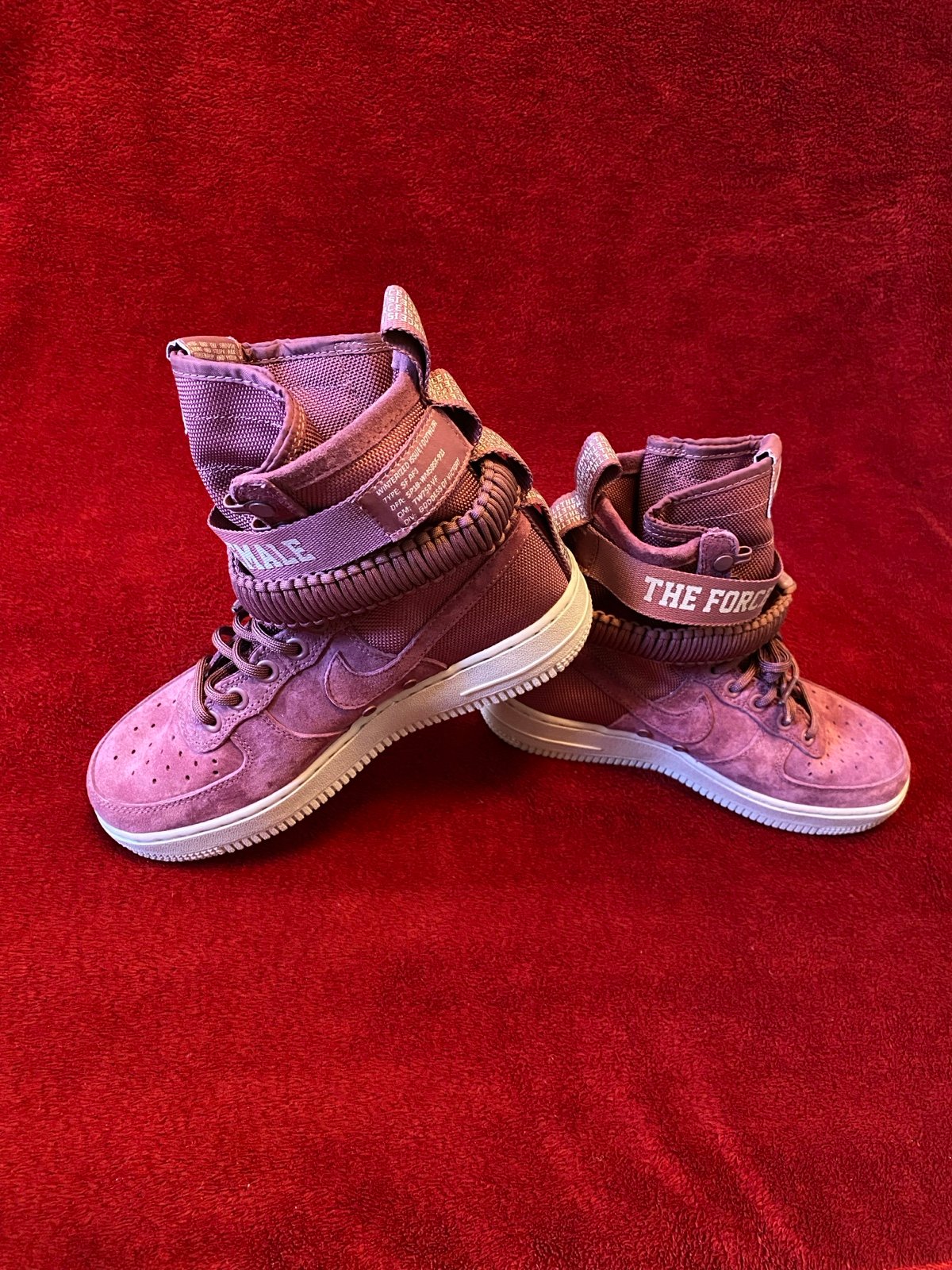 Nike SF Air Force 1 High Top: Force is Female Variation, Vintage Wine Colorway