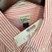 J. Crew Seersuck White Red Classic Stripe Button Down Collar Shirt XL NEW Cotton