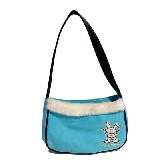 Jim Benton Happy Bunny Funny Y2K 90s Mini Bag I Love Boys