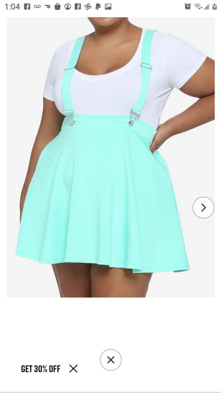 Mint Suspender Circle Skirt Plus Size