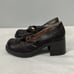 TKS Vintage Kids Girls Mary Jane Platform Chunky Heels Shoes Y2K Brown size 12