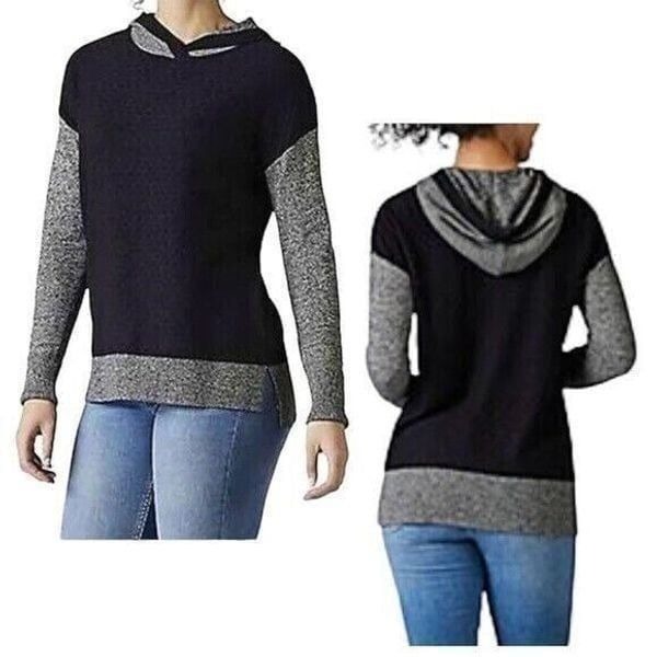 Smartwool Hoodie Sweater Women's Size Small Gray Black Shadow Pine North Woods