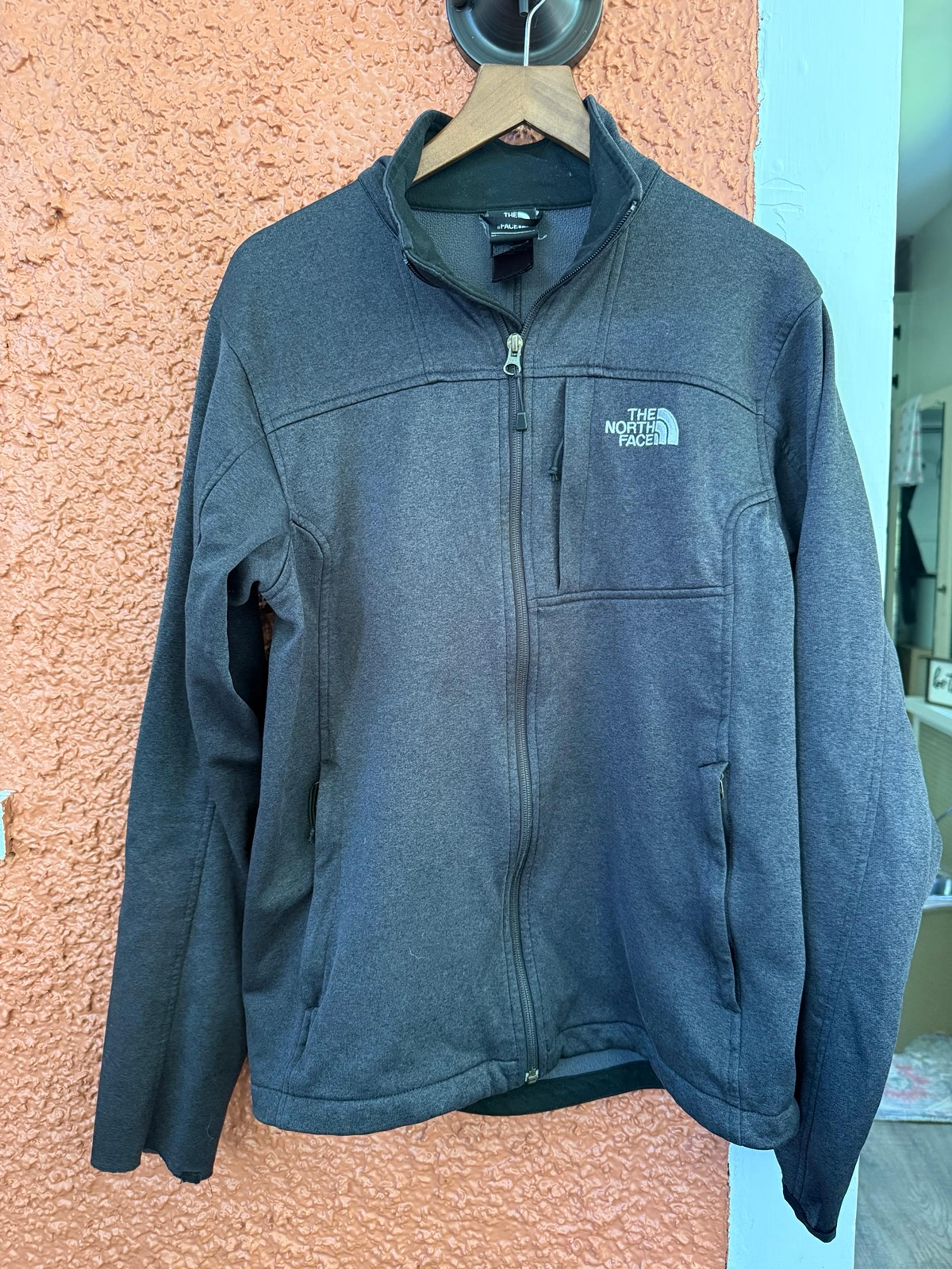 North Face Jacket Adult Medium Grey Black Stretch Outdoor Hiking Winter Mens