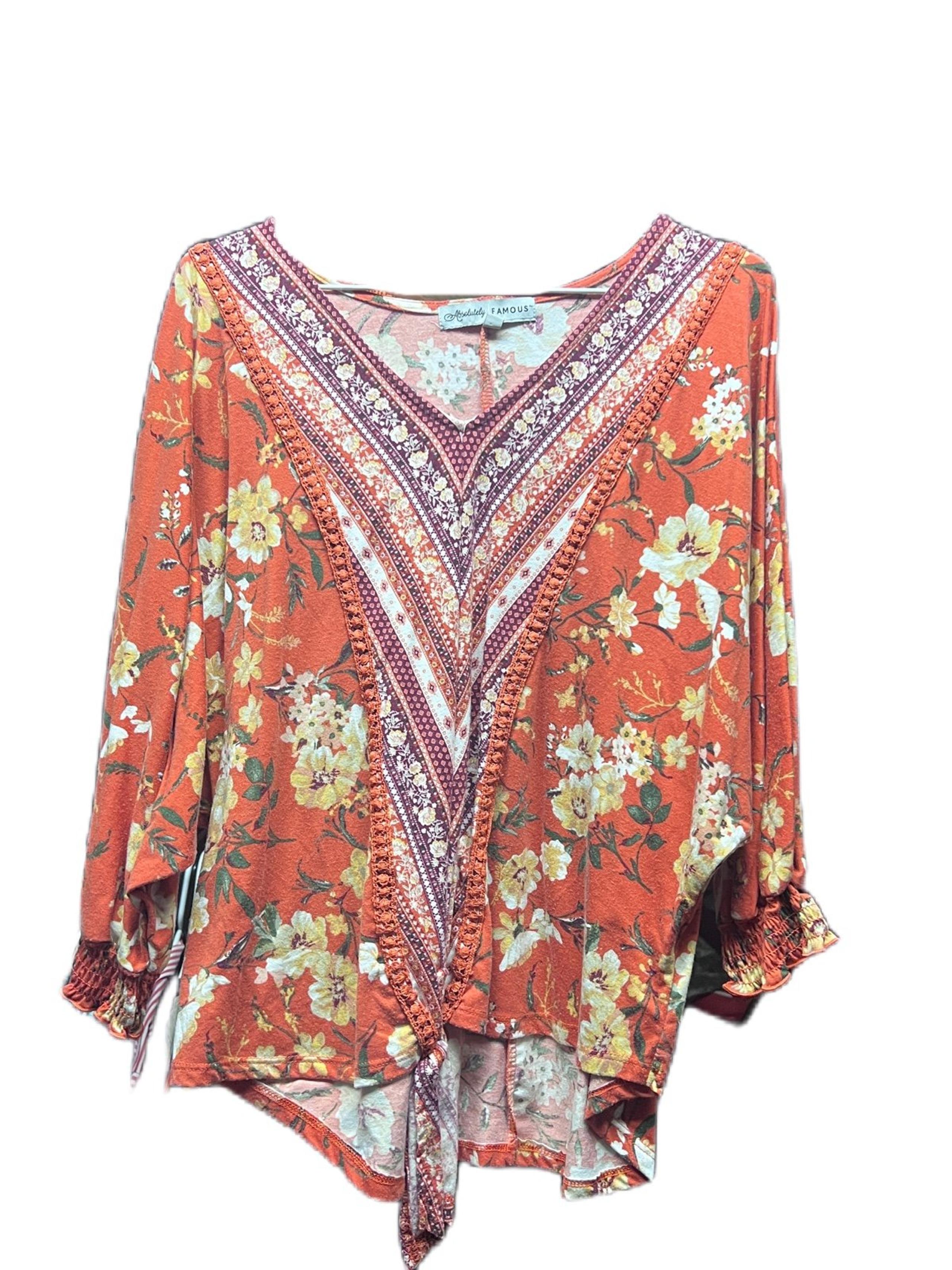 Women’s SZ LARGE ABSOLUTELY FAMOUS BOHO BLOUSE TOP