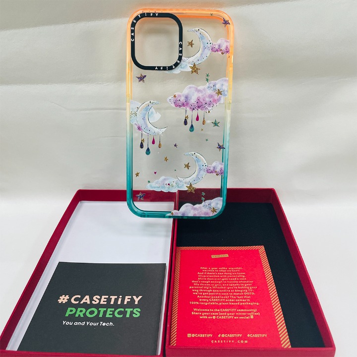 ZQ Casetify iphone 12 pro max case Apple Colored clouds Border gradient