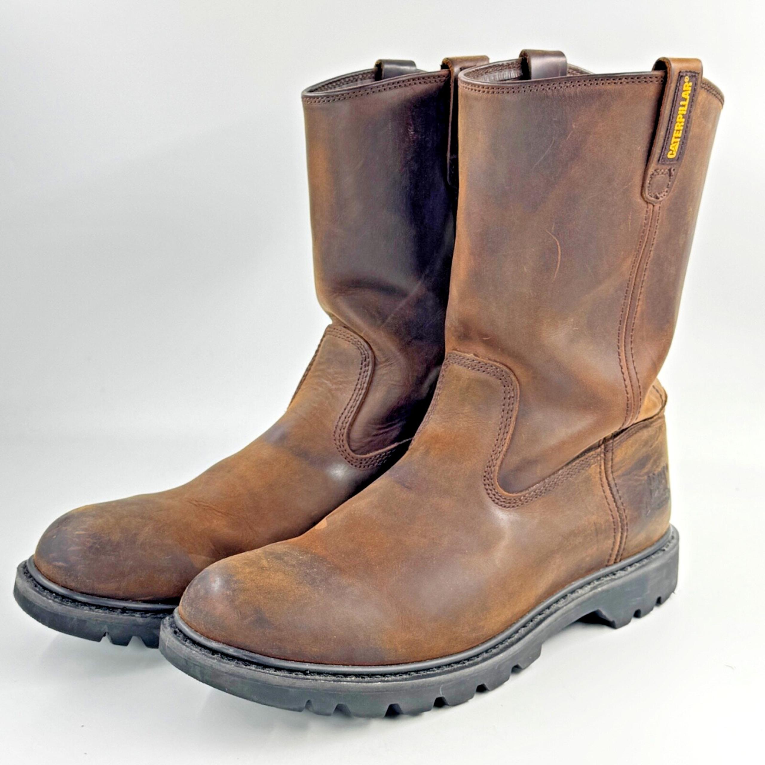 CATERPILLAR Revolver Mens Size 13 Steel Toe Leather Safety Work Boot  Brown EX