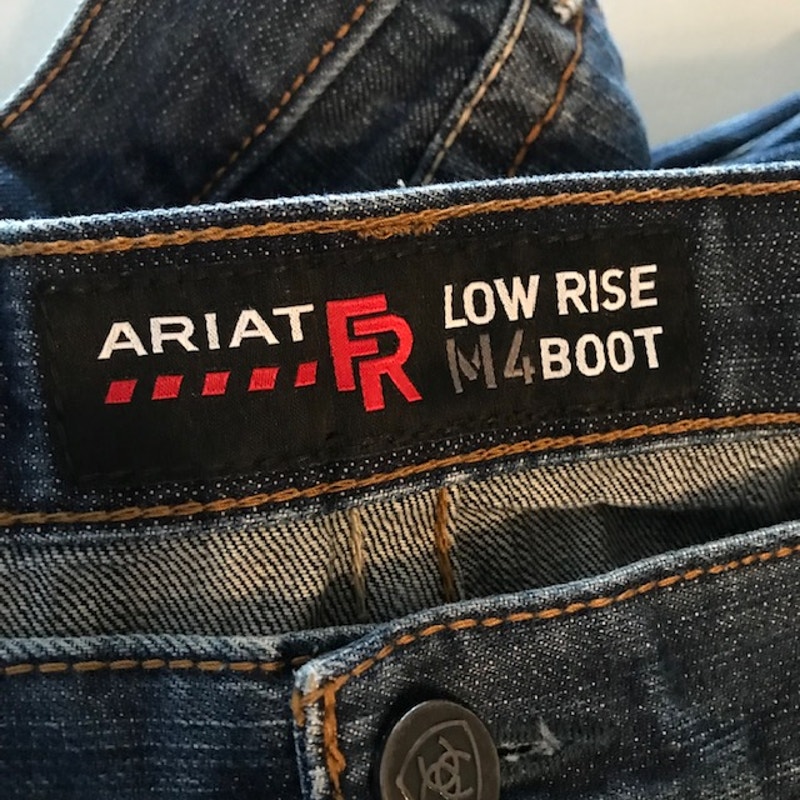 Ariat Fire Resistant Low Rise M4 Boot Cut Men's Blue Jeans Size 44x30