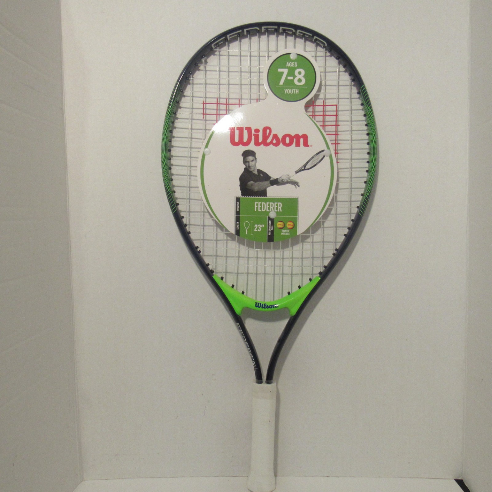 Wilson Federer 23 Youth Tennis Racket 3 5/8 Blue Green WR029310U, Ages 7-8 NEW