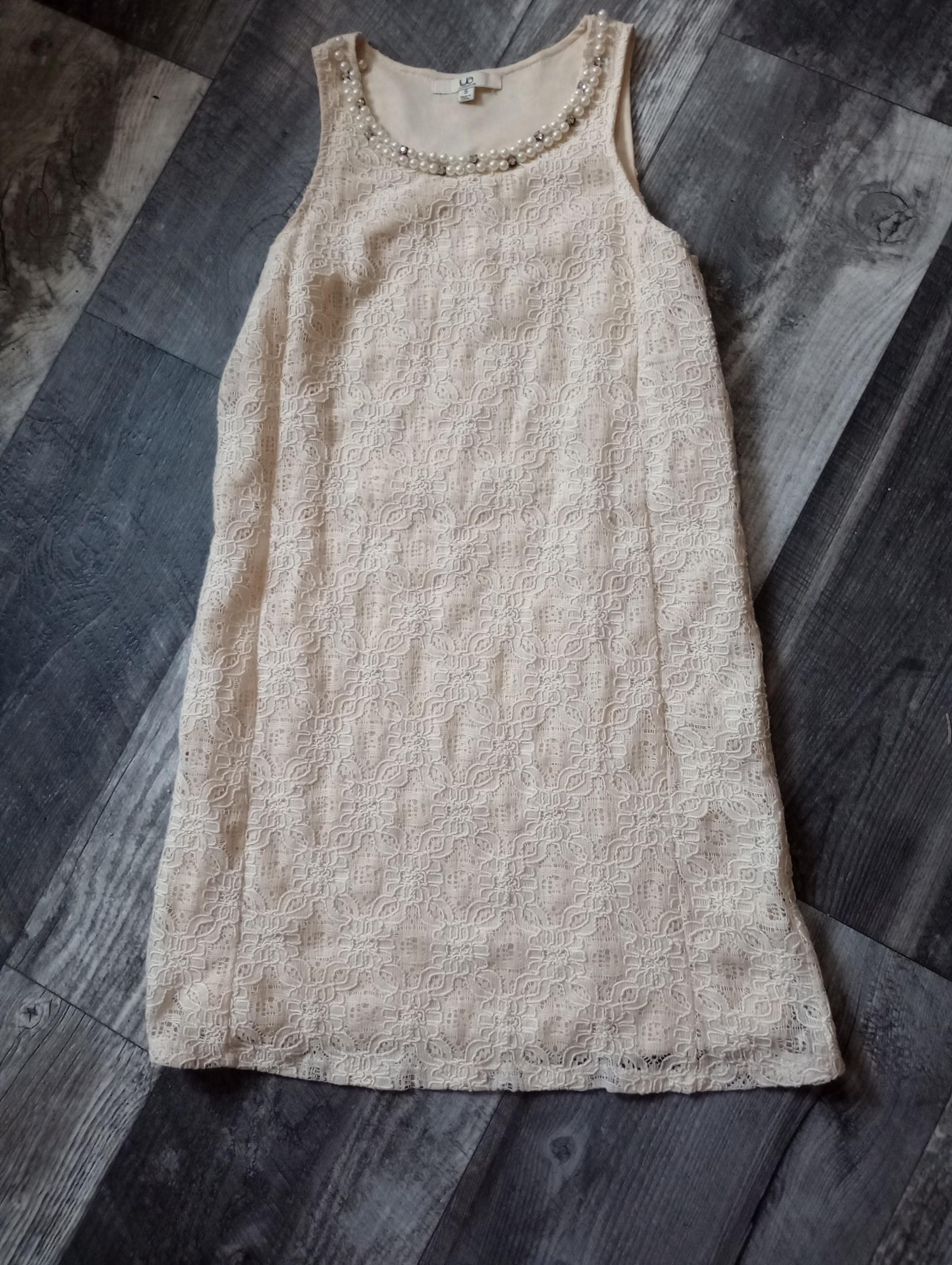 Ya Los Angles Women's Size Small Antique White Lace Mini Dress