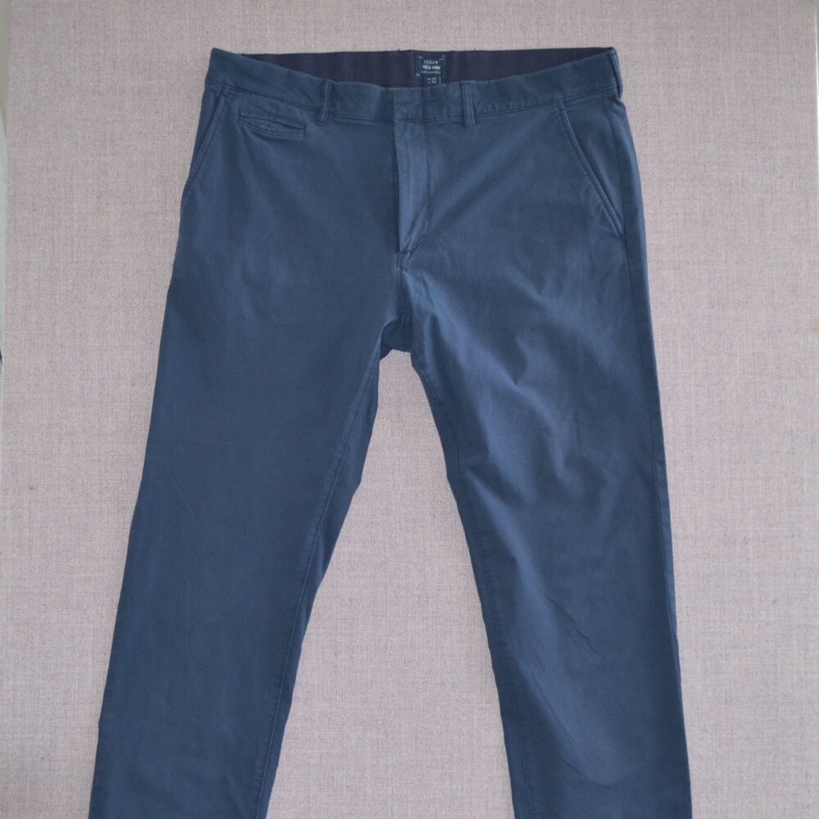 J Crew Tech Pants Mens 35/32 Blue 5 Pocket Straight Leg Khaki Relax Fit Pants