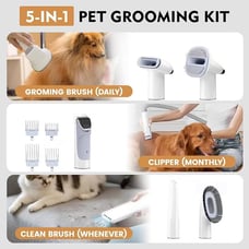 Dog Grooming Vacuum & Pet Grooming Kit with 2.3L Capacity Larger Pet Hair Dust C