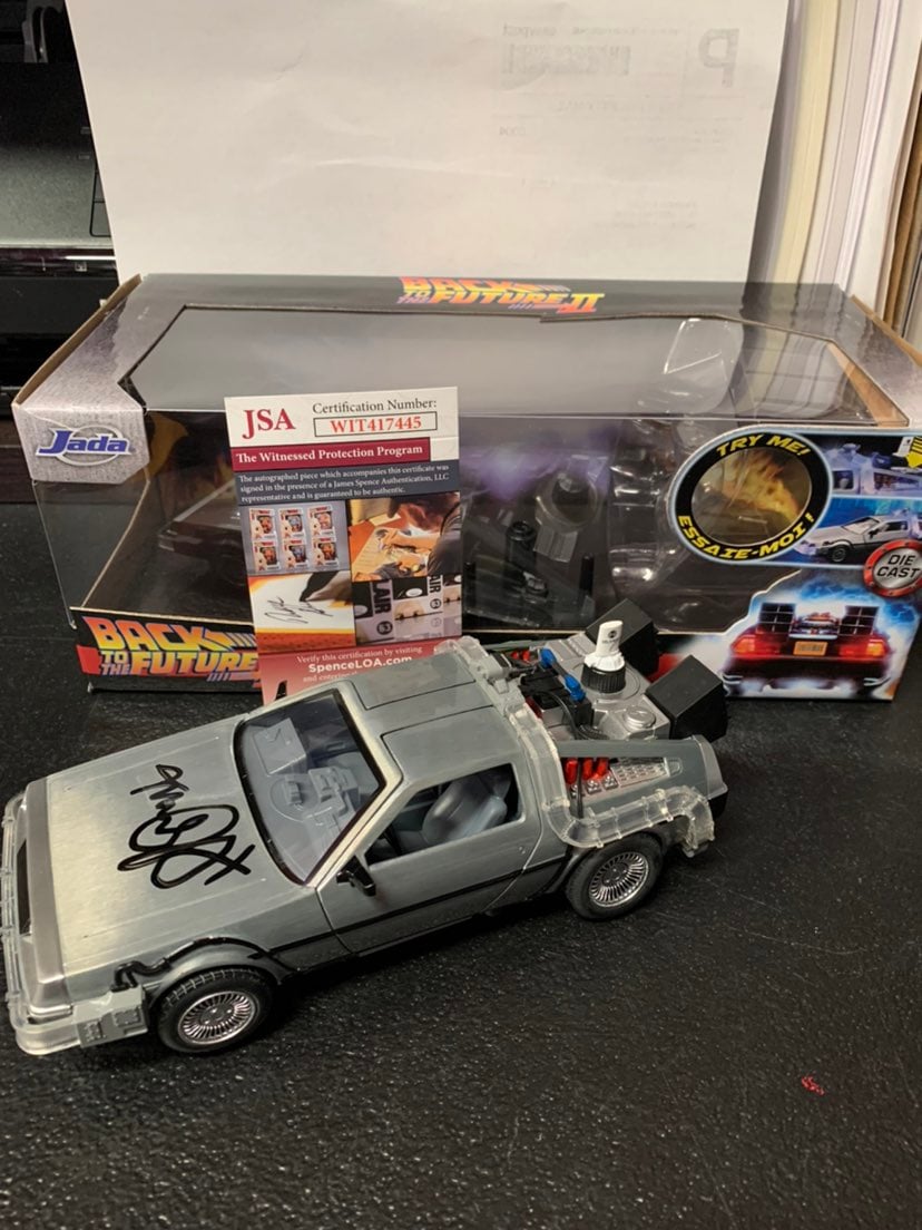 Michael J Fox Signed Delorean Diecast 2