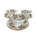 9 Pieces Wedgwood Lichfield Bone China Tea Cups Saucers Double Handle Soup Plate