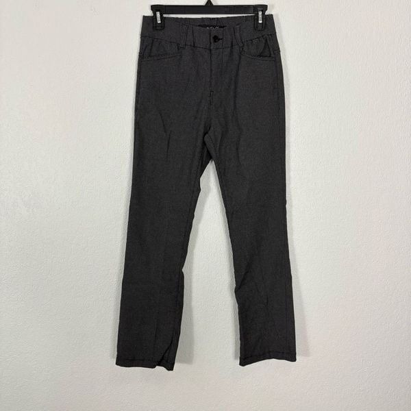 Bevy Flog Black & Grey Herringbone Straight Leg Dress Pants
