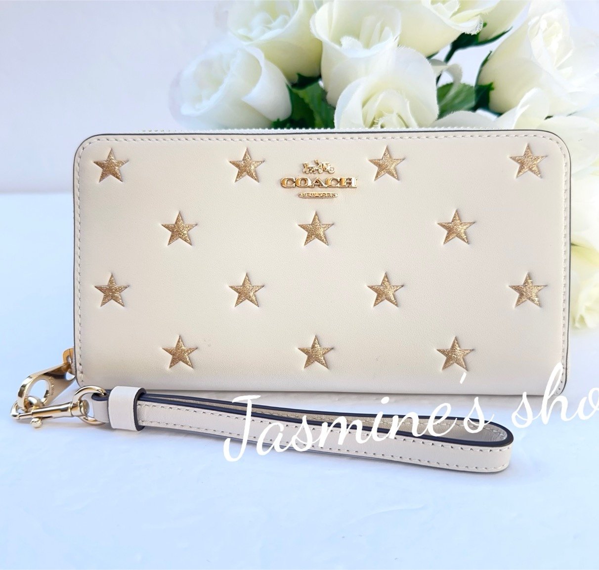 NWT Coach Long Zip Around Wallet With Star Print CW479