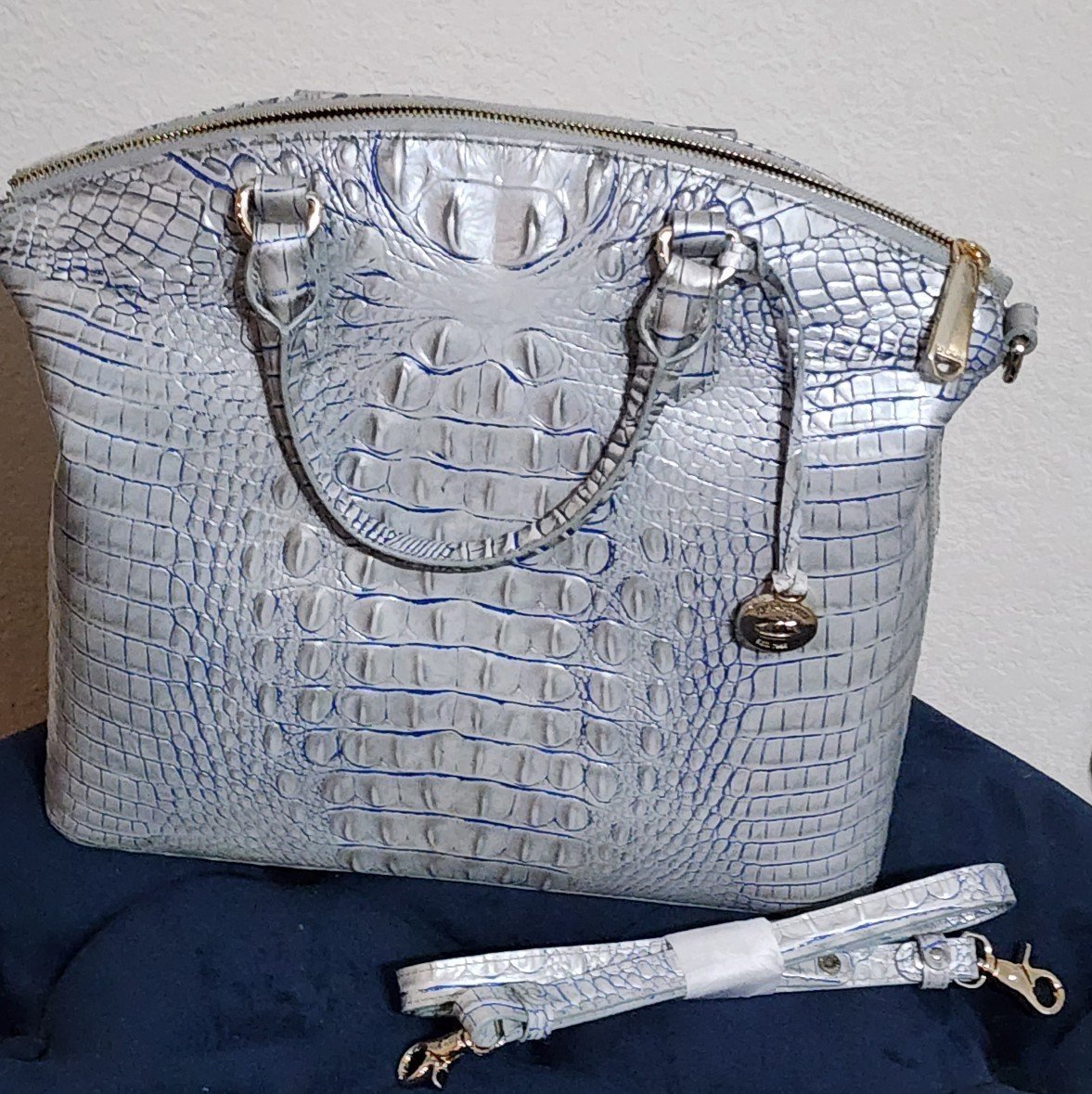 NWT Brahmin Large Duxbury Satchel Eggshell Melbourne Genuine Leather