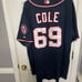 Washington Nationals Game Issued Autographed #69 AJ Cole Blue Jersey
