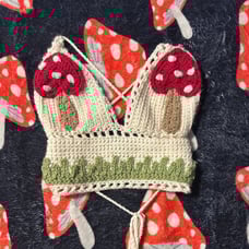 Homemade crochet mushroom cami