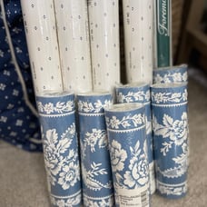 6 Nostalgia Vintage blue floral border wallpaper