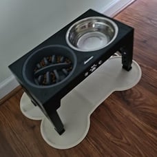 Dog Feeder with 2 Stainless Steel Bowls &1 Slow Feeder Dog Bowls, 5 Heights.