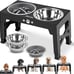 Dog Feeder with 2 Stainless Steel Bowls &1 Slow Feeder Dog Bowls, 5 Heights.