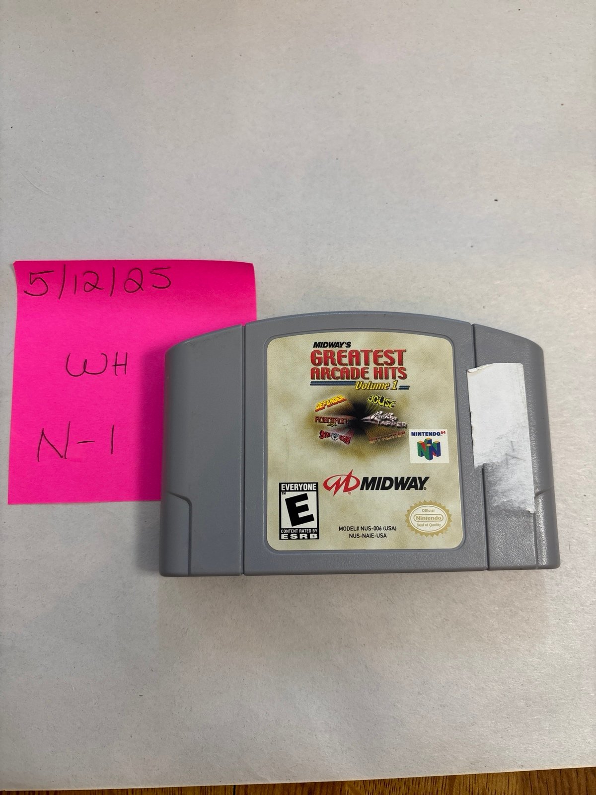 Midway's Greatest Arcade Hits Volume 1 Authentic Nintendo N64 Cartridge Only