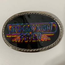 Vintage Belt Buckle 70s Saturday Night Fever Holographic Paramount Pictures 1977