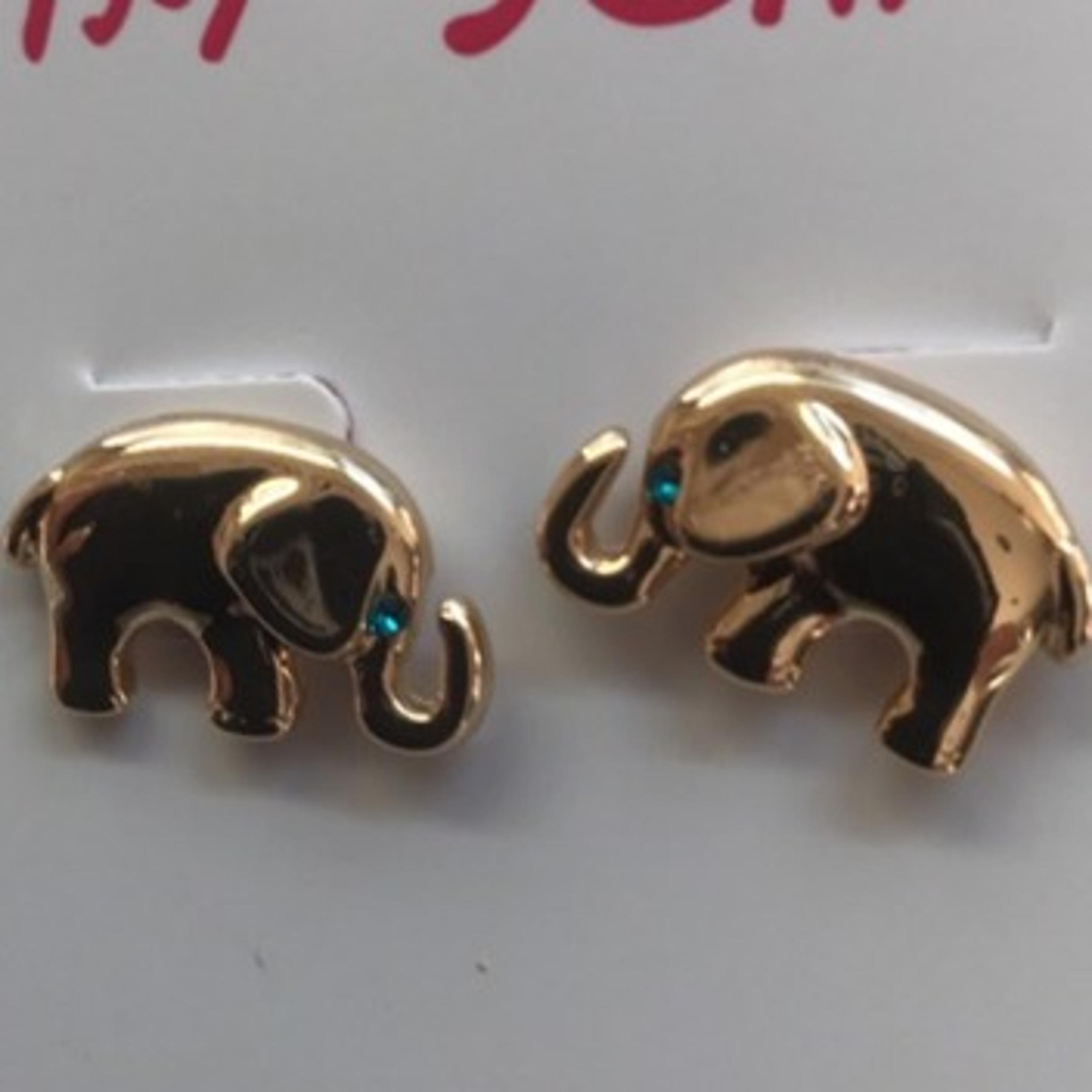 Betsey Johnson New Gold Elephant Earrings