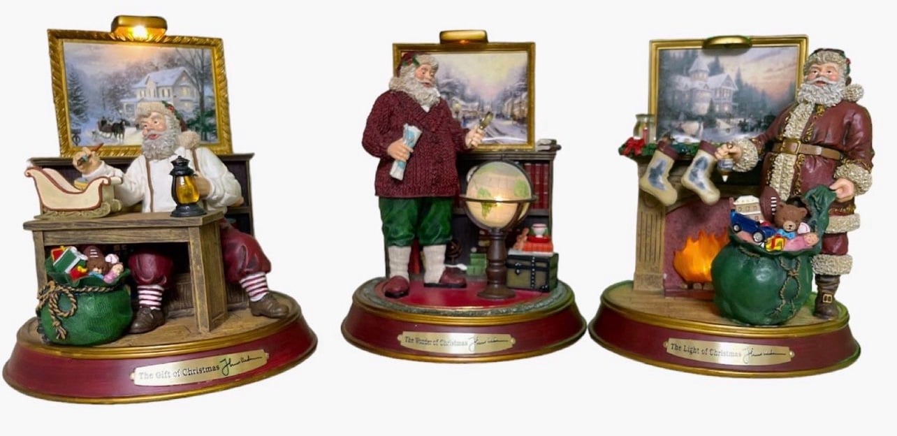Thomas Kinkade Lighted Christmas Musical Sculptures, 3 Piece