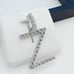 925 Sterling Silver Cubic Zirconia Initial Pendant, UU1P6A6192