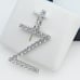 925 Sterling Silver Cubic Zirconia Initial Pendant, UU1P6A6192
