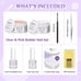 Saviland Builder Nail Gel Kit - Fiberglass Nail Extension Kit with Clear Pink