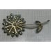 Vintage Weiss Blue Green Floral Brooch Goldtone Pin