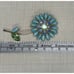 Vintage Weiss Blue Green Floral Brooch Goldtone Pin