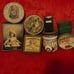 Vintage Tin Canisters, Coca-Cola tray, Coca-Cola picture, and a glass tea jar.