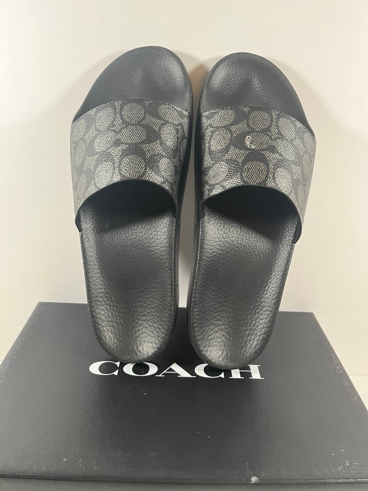 Coach Uli M-Graphite In Signature Canvas Women's Sport Slide Sandals-Sz 11B