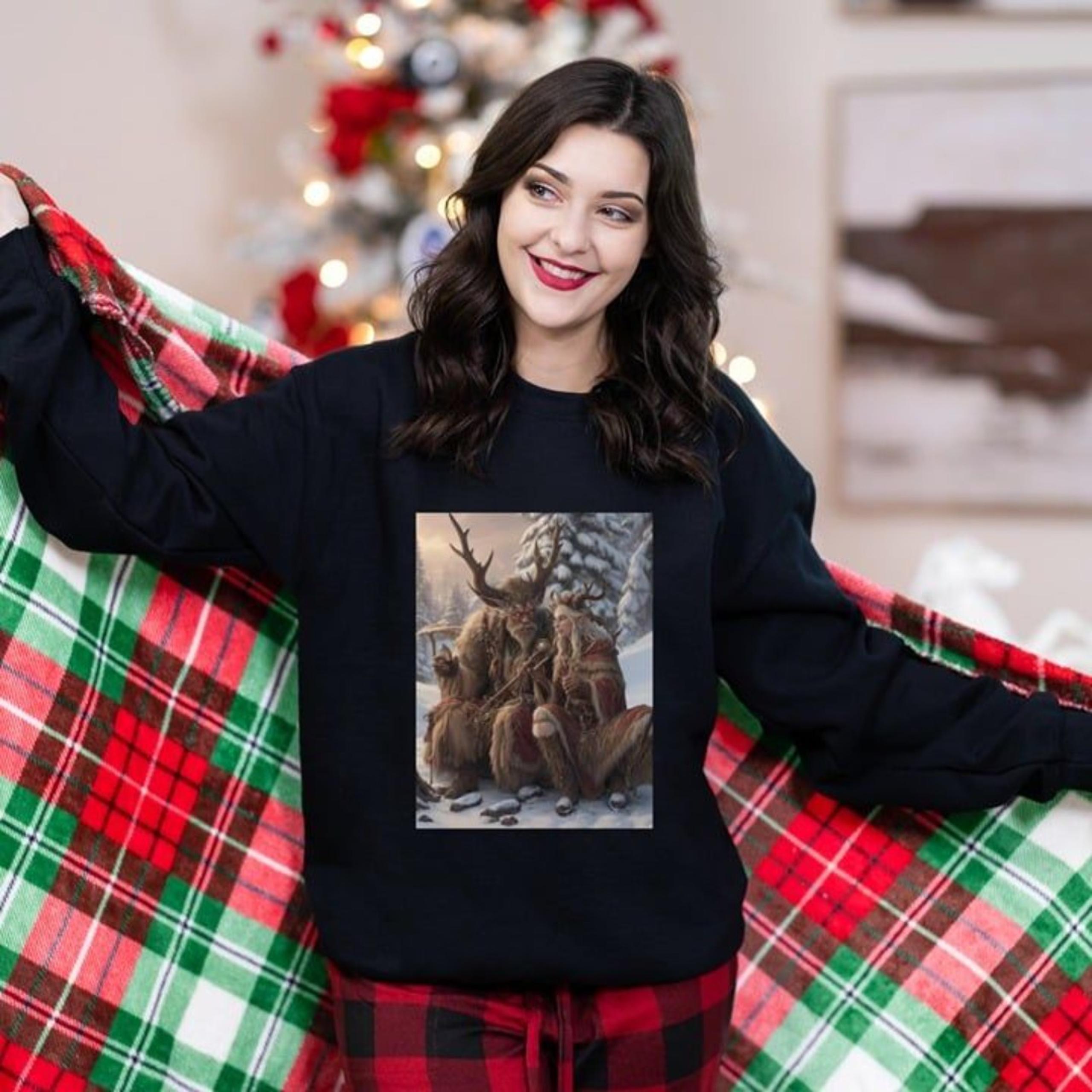 Krampus and his Wife Christmas Sweater Gothic Satanic Creepmas Hexmas Gruss Vom