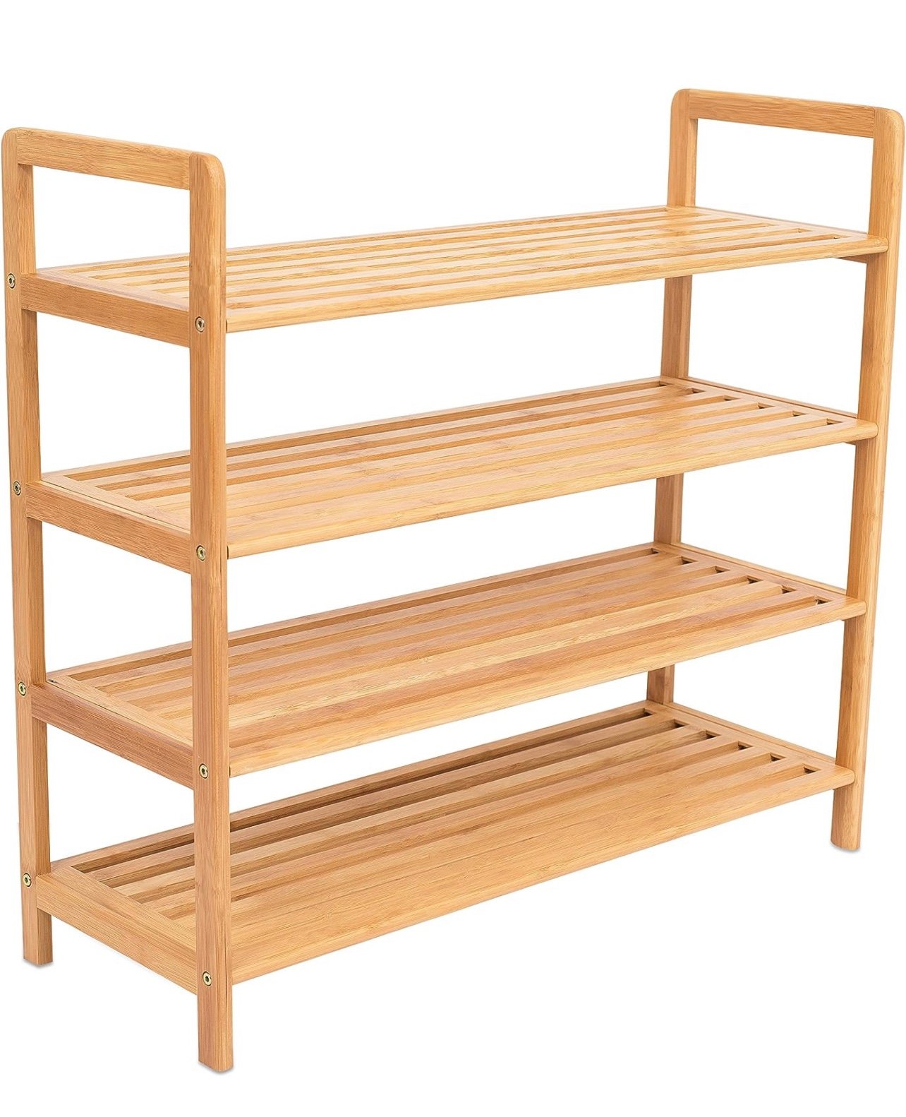 BirdRock Home Free Standing Bamboo Shoe Rack - 4 Tier - Wood - Closets and Entry