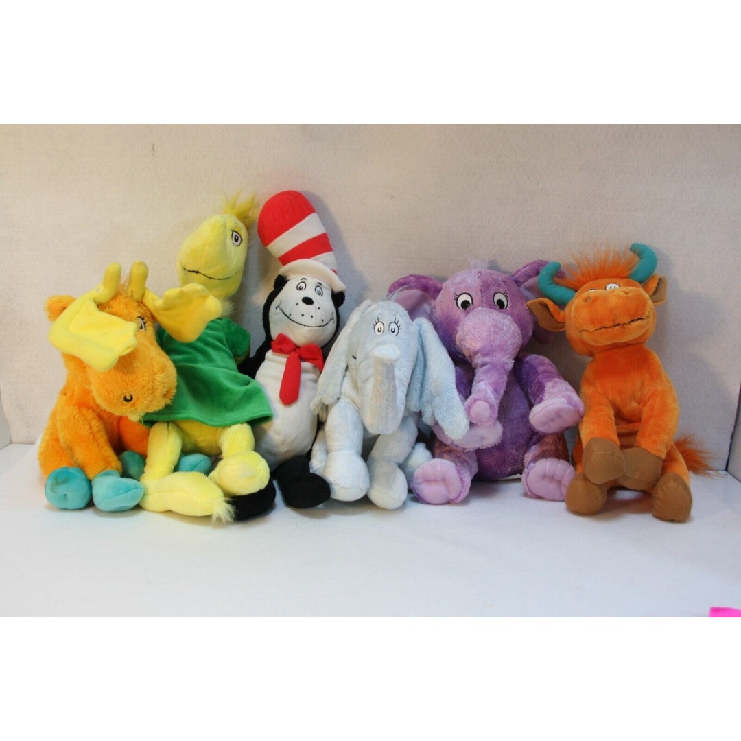 Lot of 6 Kohl's Cares Dr. Seuss Horton Hears Cat in the Hat Mr. Brown Plush Toy