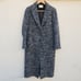 SANDRO PARIS Black and White Wool Blend Boucle Long Coat