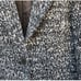 SANDRO PARIS Black and White Wool Blend Boucle Long Coat