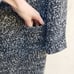SANDRO PARIS Black and White Wool Blend Boucle Long Coat
