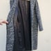 SANDRO PARIS Black and White Wool Blend Boucle Long Coat