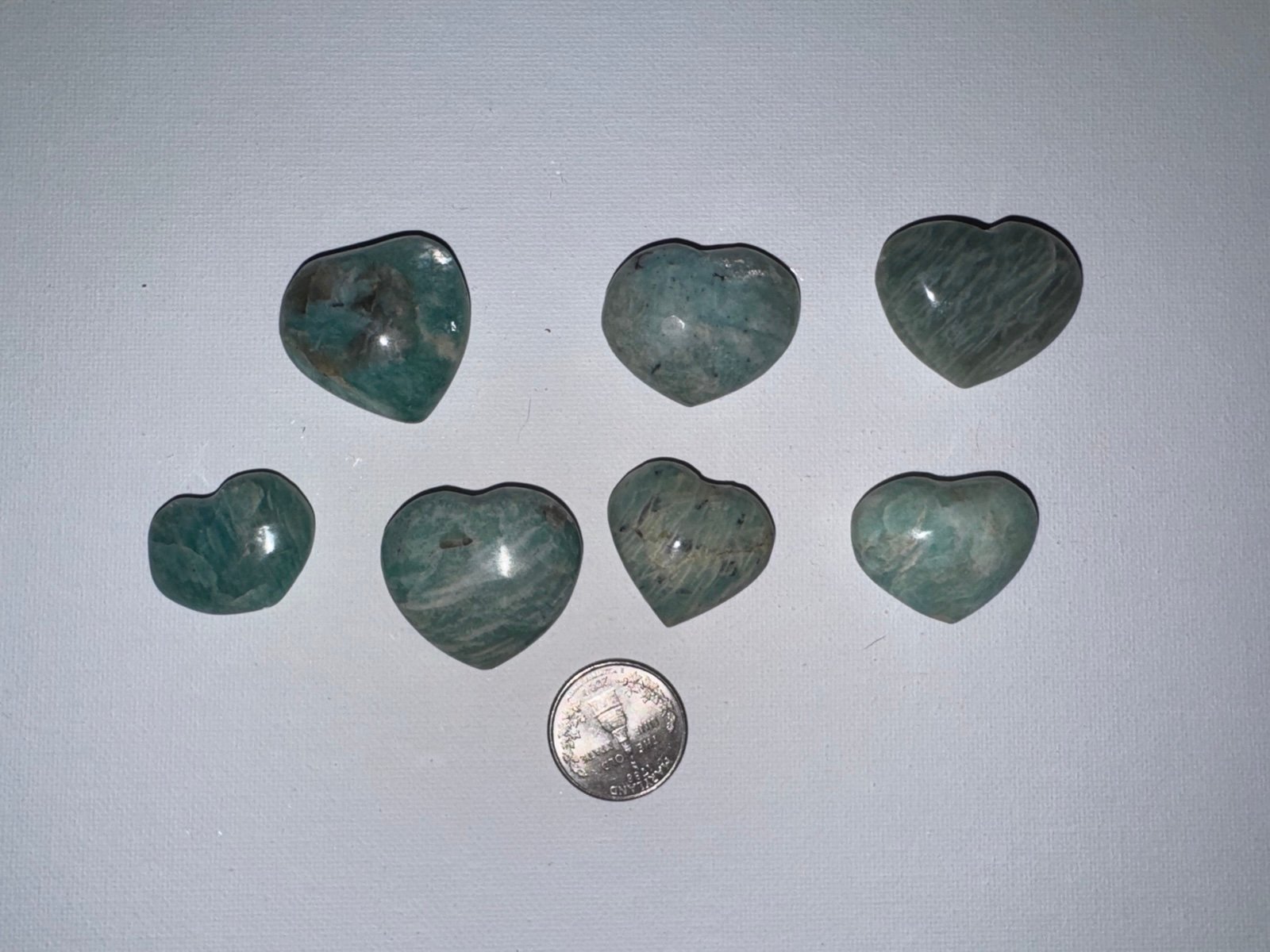Amazonite hearts