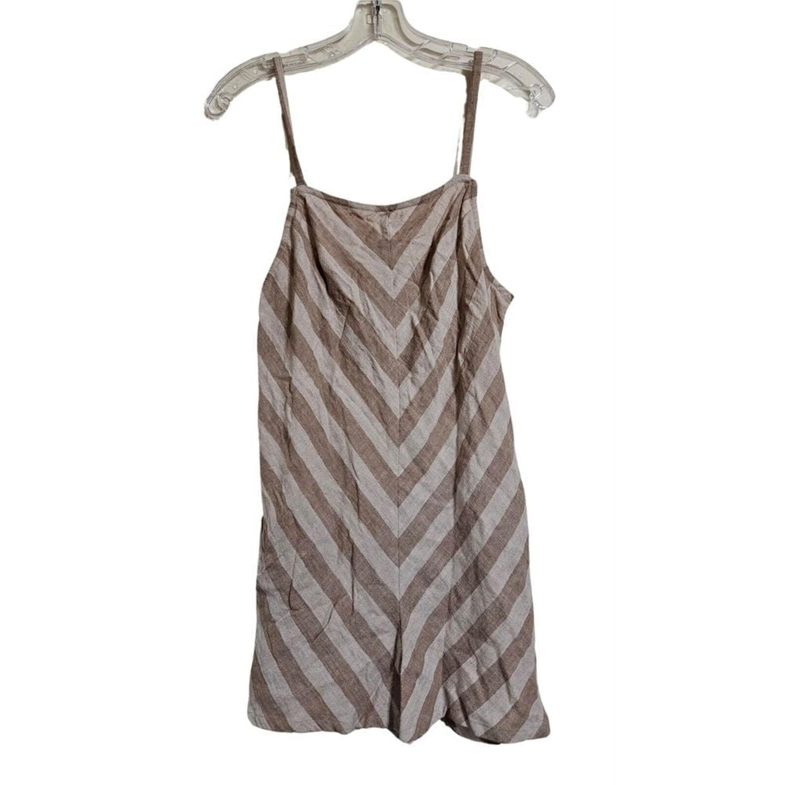 UO Urban Outfitters High Neck Romper Beigh Striped Women's Size S NWT