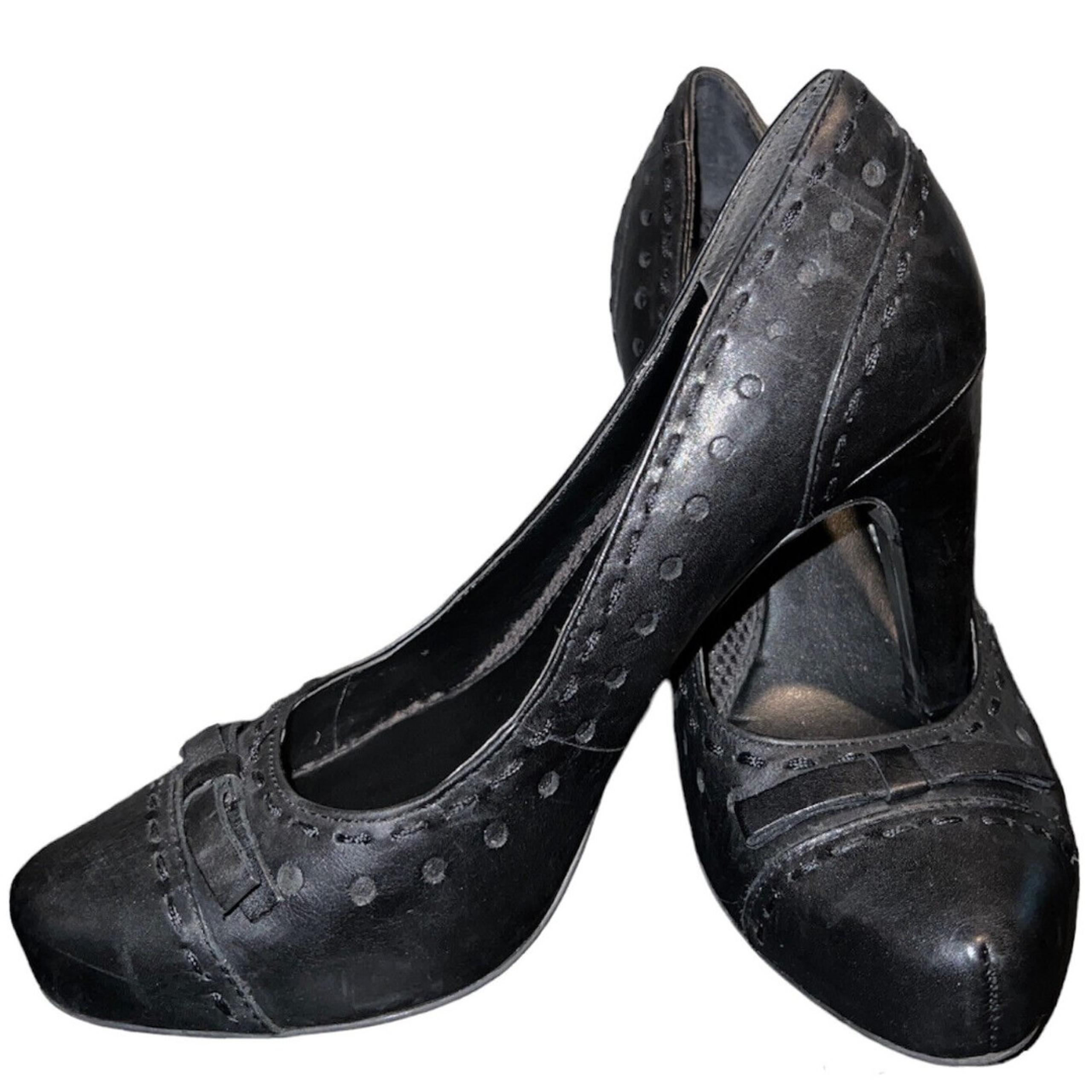 Easy Spirit Shoes Womens 6.5 M Esmariola Pump Heels Black Leather Round Toe