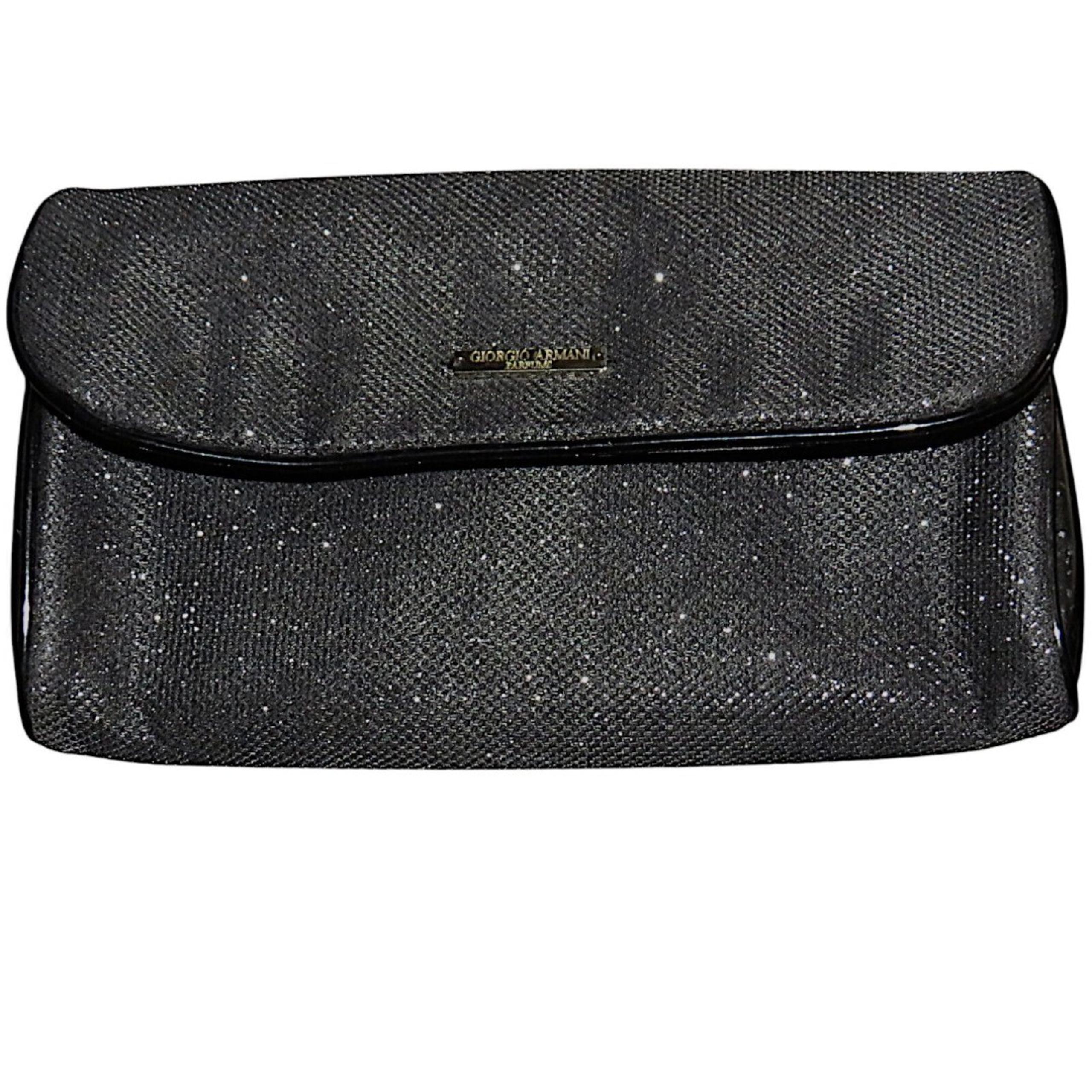Giorgio Armani Parfums Black Sparkly Clutch Bag Purse