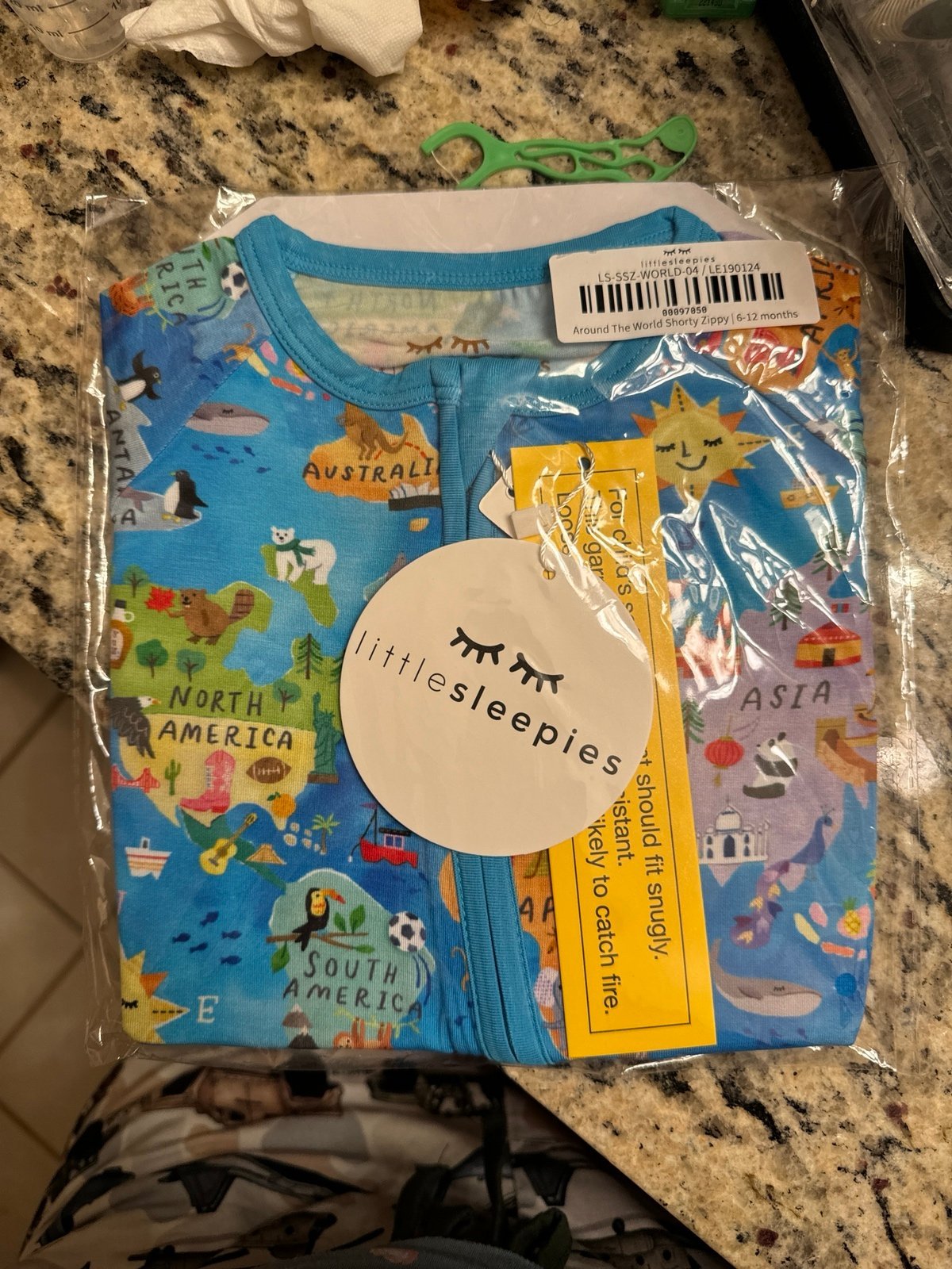 Little Sleepies around the world shorty 6-12m