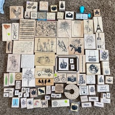 88 wooden rubber stamps
